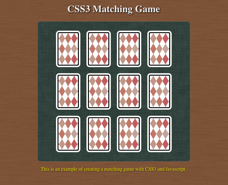 Canvas Matching game